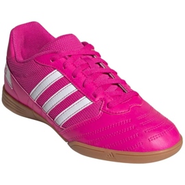 Ghete de fotbal Adidas Super Sala Jr G55911 trandafiri și violete 3