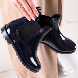 TRENDI Cizme de ploaie lăcuite bleumarin albastru marin 1