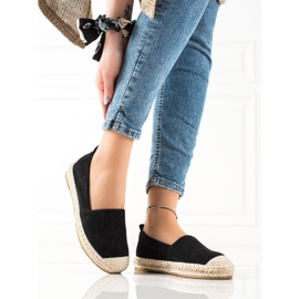 Bestelle Espadrile din piele neagră negru 2