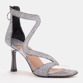 Marco Shoes Sandale elegante Ava alb negru 1