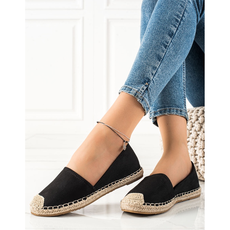 TRENDI Espadrile negre clasice negru 2 TRENDI Espadrile negre clasice negru 2