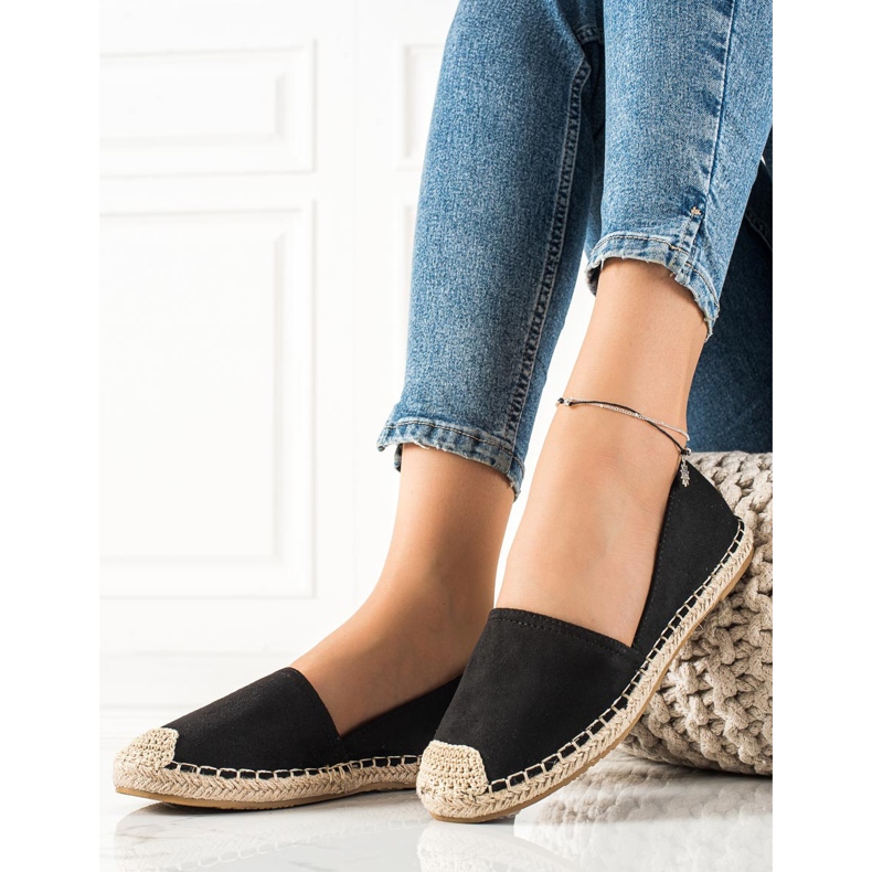 TRENDI Espadrile negre clasice negru 1 TRENDI Espadrile negre clasice negru 1