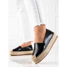 Clowse Espadrile negre strălucitoare negru 2 Clowse Espadrile negre strălucitoare negru 2
