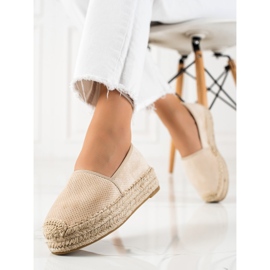 Bestelle Espadrile bej pe platformă 1