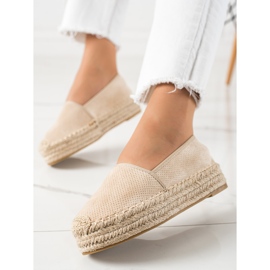 Bestelle Espadrile bej pe platformă 2