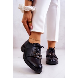 S.Barski Pantofi de piele legati cu ornament larosa neagra negru 1