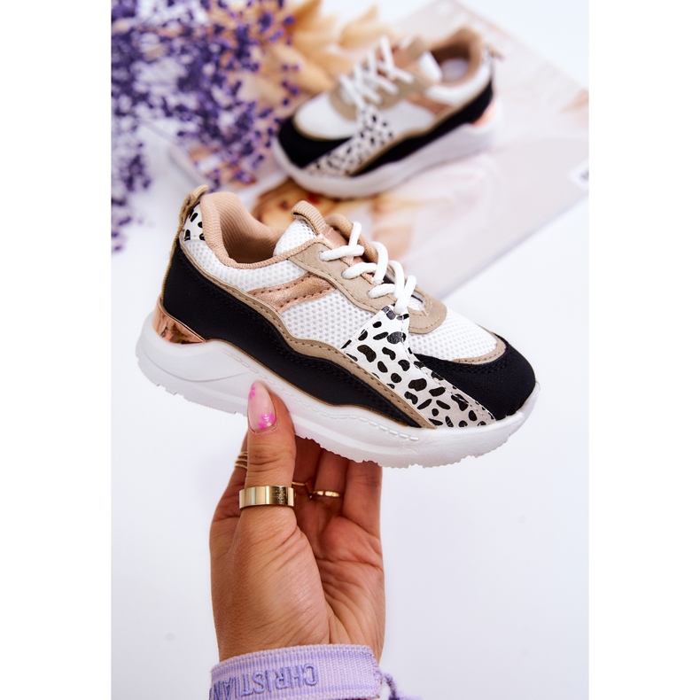 FR1 Pantofi sport pentru copii Pantofi alb și negru Kizzie 1