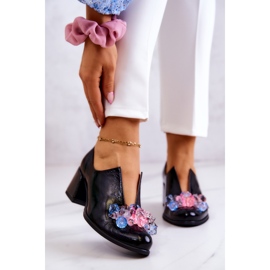 PA2 Pantofi din piele netezi, cu decor negru Delaver 1