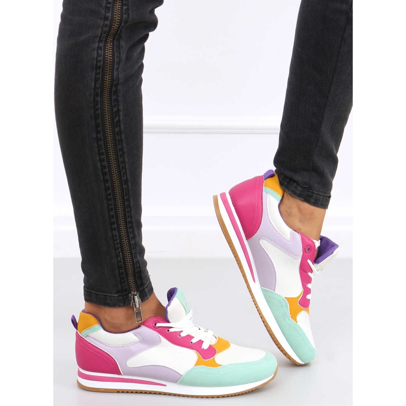 Pantofi sport de damă Pokki Fushia roz multicolor 2