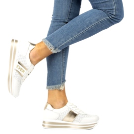 Ever Pantofi sport pentru femei Filippo DP1414 alb si auriu de aur 6