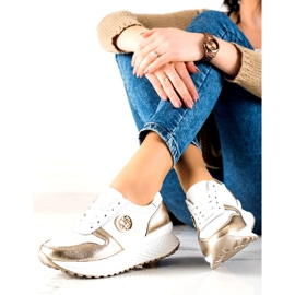 Pantofi sport dama legati Filippo DP3547 / 22 WH GO Alb de aur 3