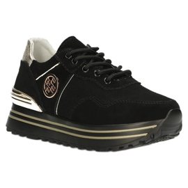 Tenisi din piele Filippo DP3538 / 22 BK GO negru 3