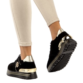 Tenisi din piele Filippo DP3538 / 22 BK GO negru 2