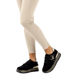 Tenisi din piele Filippo DP3538 / 22 BK GO negru 5