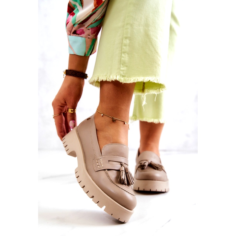 Pantofi dama piele Franjuri Maciejka 05497-04 Bej 2