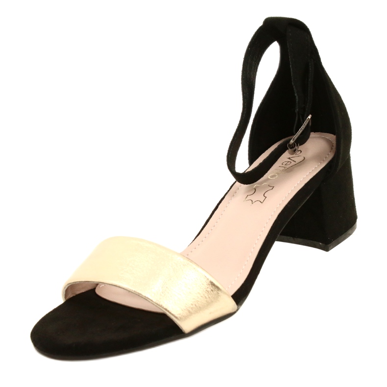 Sandale negre și aurii pe un bar Evento 20SD98-1618 negru de aur 3