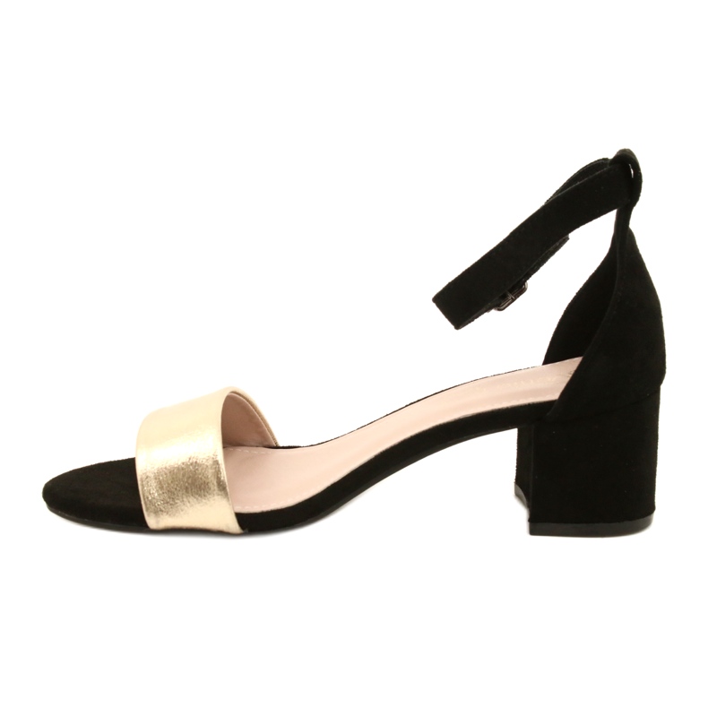 Sandale negre și aurii pe un bar Evento 20SD98-1618 negru de aur 1