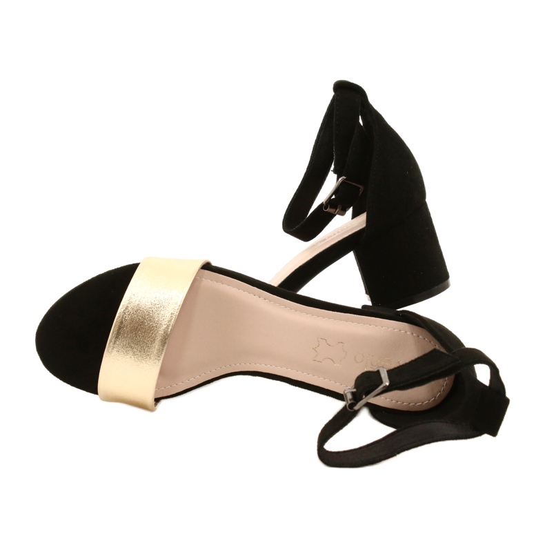 Sandale negre și aurii pe un bar Evento 20SD98-1618 negru de aur 5