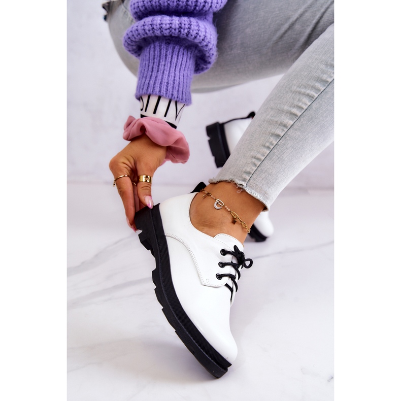 S.Barski Brogues clasice damă Oxford White Colton alb 1 S.Barski Brogues clasice damă Oxford White Colton alb 1