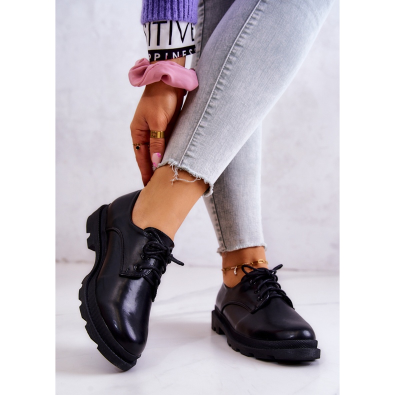 S.Barski Pantofi oxford clasici de damă Colton negri negru 2 S.Barski Pantofi oxford clasici de damă Colton negri negru 2