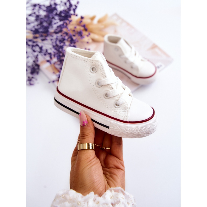 Pantofi înalți pentru copii White Marney alb 1