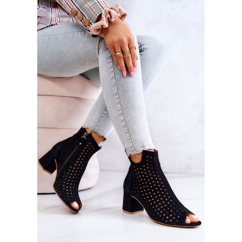 Cizme Ajurate Piele Maciejka 05420-43 Negru 2