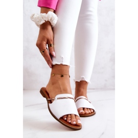 Lewski Shoes Papuci din piele Pantofi Lewski 3047 Alb 1 Lewski Shoes Papuci din piele Pantofi Lewski 3047 Alb 1