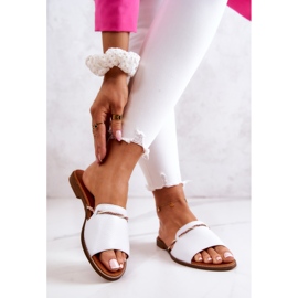 Lewski Shoes Papuci din piele Pantofi Lewski 3047 Alb 2 Lewski Shoes Papuci din piele Pantofi Lewski 3047 Alb 2