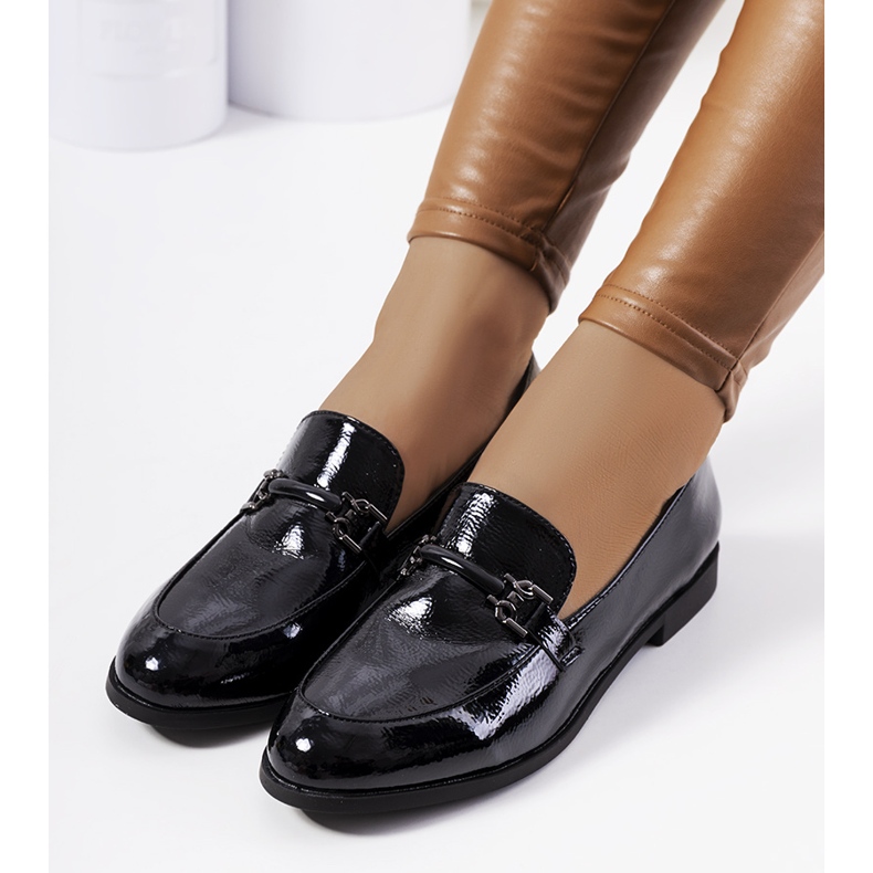 Mocasini Zettici de dama lacuiti negri negru 1