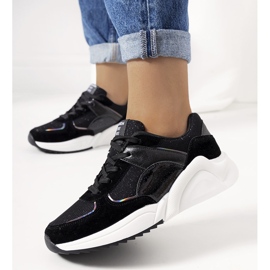 Tenisi Cotter negri strălucitori negru 1 Tenisi Cotter negri strălucitori negru 1