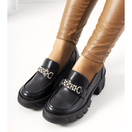 Mocasini negri pe o talpă Ruth groasă negru 1