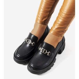 Mocasini negri pe o talpă Brant groasă negru 1