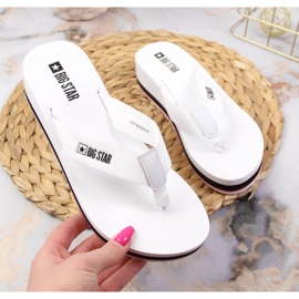 Flip-flops pe Big Star W JJ274A333 cu toc alb 3
