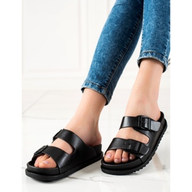 S. BARSKI Papuci negri confortabili S.BARSKI negru 2