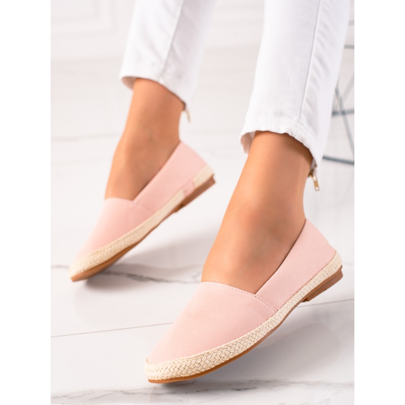 Ideal Shoes Espadrile clasice roz 1 Ideal Shoes Espadrile clasice roz 1