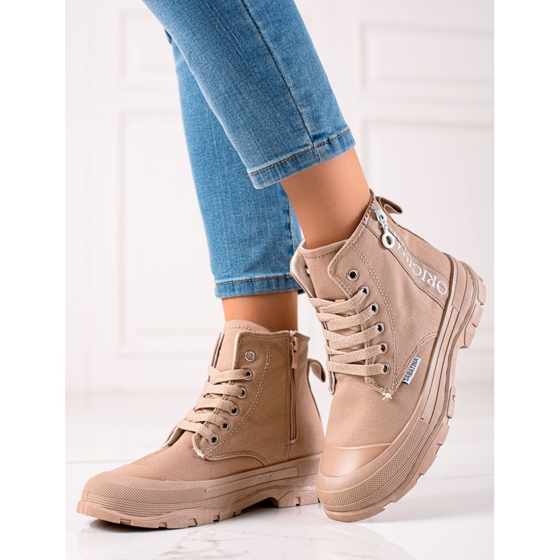 Sabatina Adidași înalți originali bej maro 1