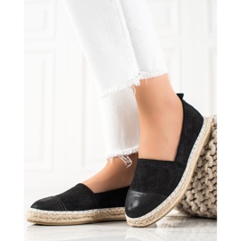 TRENDI Espadrile negre cu sclipici negru 1