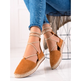 Lucky Shoes Espadrile Camel legate maro 1 Lucky Shoes Espadrile Camel legate maro 1