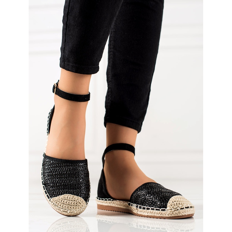 Anesia Paris Espadrile Impletate Cu Catarama negru 1