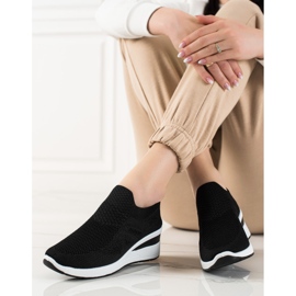 TRENDI Tenisi Slip-On Wedge negru 2