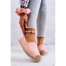 Big Star HH274496 Espadrile roz pe talpă împletită 1 Big Star HH274496 Espadrile roz pe talpă împletită 1