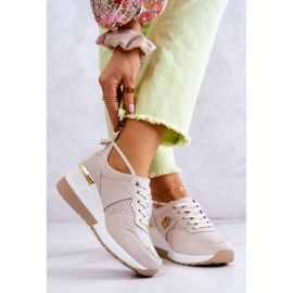 S.Barski Pantofi sport din piele de damă pantofi sport bej Loissa 2