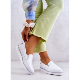 Pantofi de damă din piele Slip-On S.Barski alb 2