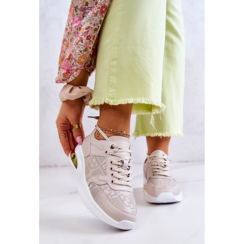 S.Barski Pantofi pană de damă din piele Bej Phiness 1