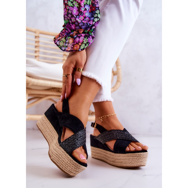 FW1 Sandale de damă pe platforma Emmalee neagră negru 2