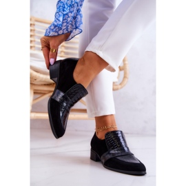 PA2 Pantofi de șarpe din piele de căprioară neagră negru 2