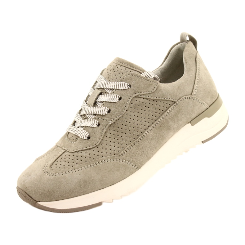 Pantofi Caprice din piele ajurata pentru dama 23708-28 in nuante de verde 4