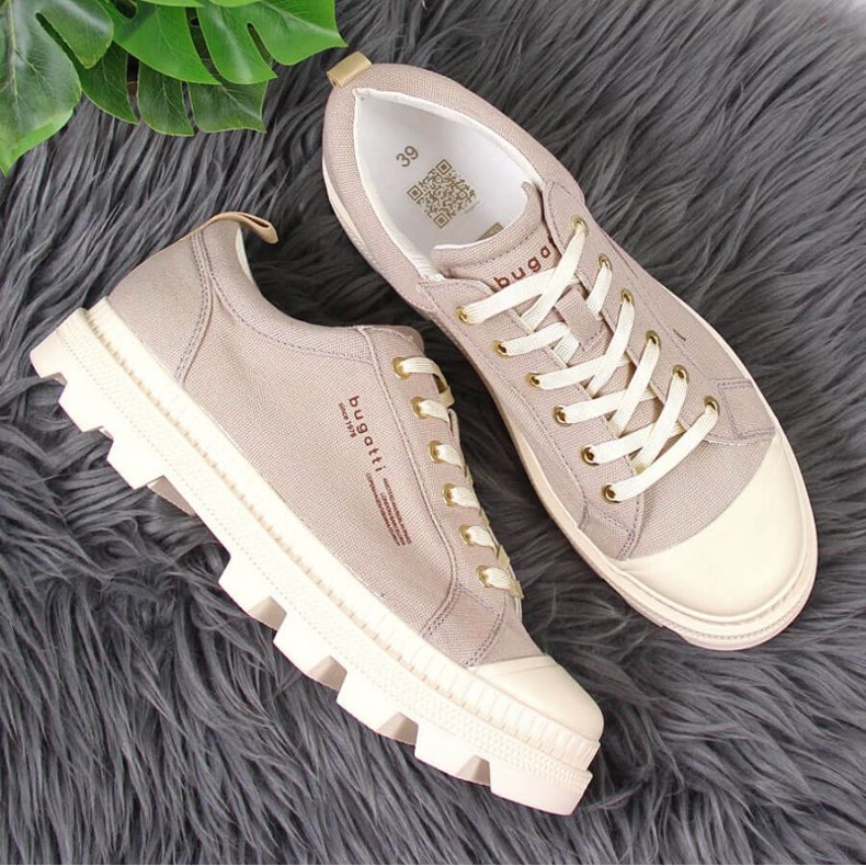 Adidasi Bugatti W INT1721 bej pe platforma 2