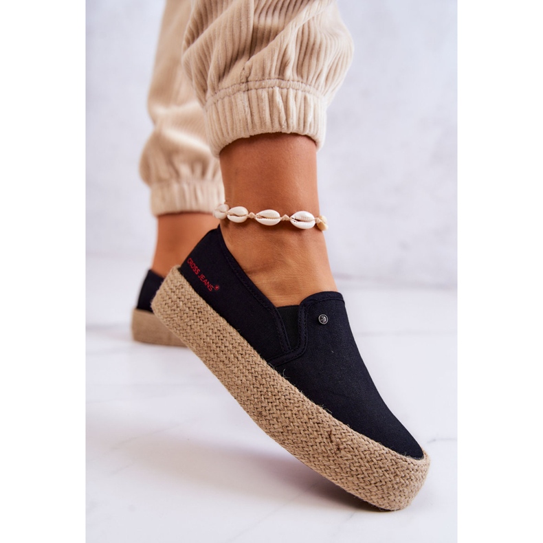 Cross Jeans Espadrile de damă, pe platformă, blugi încrucișați JJ2R4015C negri negru 2 Cross Jeans Espadrile de damă, pe platformă, blugi încrucișați JJ2R4015C negri negru 2