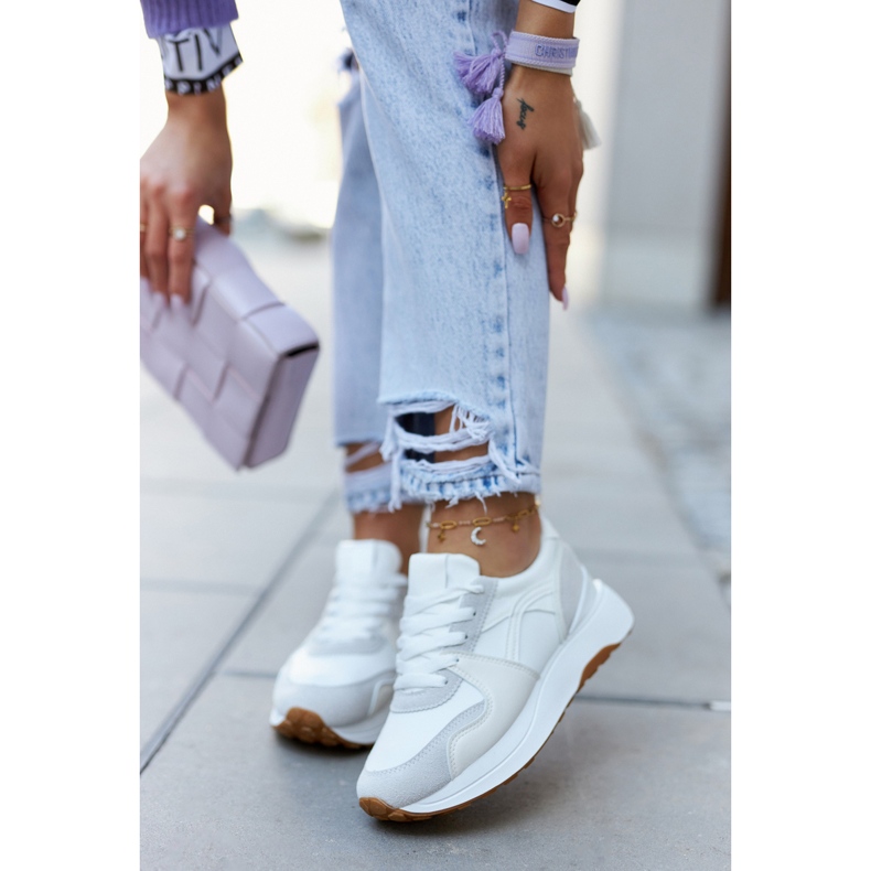 FG2 Pantofi sport alb-gri Coryse Tied 2